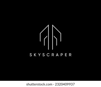 Skyscraper logo design template for business identity.