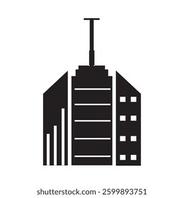 skyscraper logo icon illustration flat