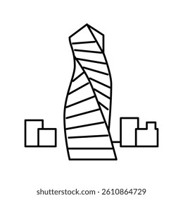 skyscraper modern building line icon vector. skyscraper modern building sign. isolated contour symbol black illustration