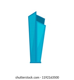 Skyscraper, modern skyline building, element of urban landscape vector Illustration on a white background
