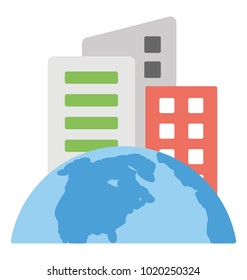
Skyscraper, office building flat icon
