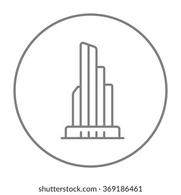 Skyscraper office building line icon.