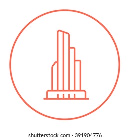 Skyscraper office building line icon.