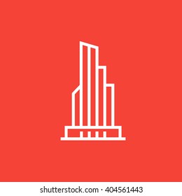 Skyscraper office building line icon.