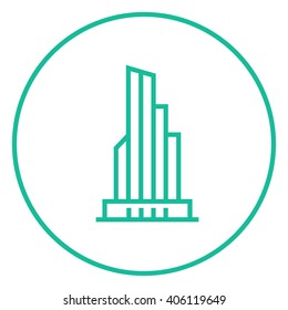 Skyscraper office building line icon.