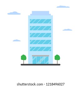 Skyscraper office flat. Vector illustration.