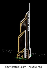 Skyscraper on a black background