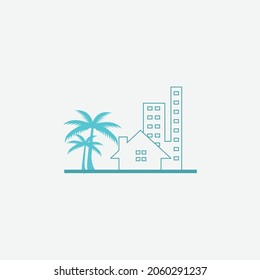 skyscraper and real estate business logo