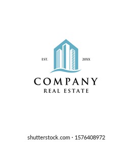 skyscraper real estate logo icon vector template