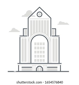 Skyscraper related color line vector icon, illustration. The icon is about property, investment, real estate, rental, immovable. The composition is infinitely scalable.