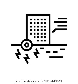 skyscraper seismic resistance line icon vector. skyscraper seismic resistance sign. isolated contour symbol black illustration