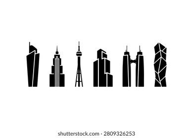 Skyscraper Silhouette Vector Collection Set