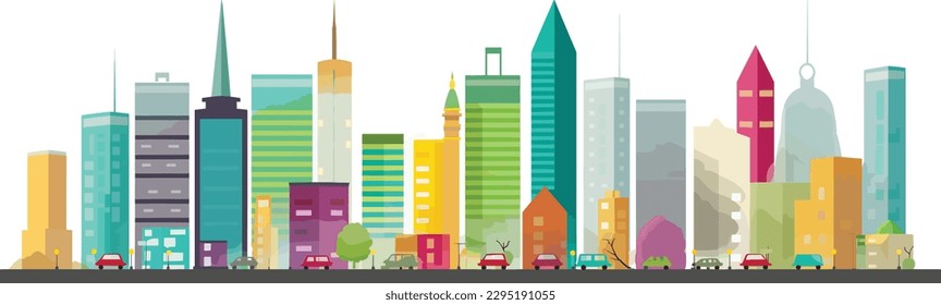 Skyscraper street vector simple illustration