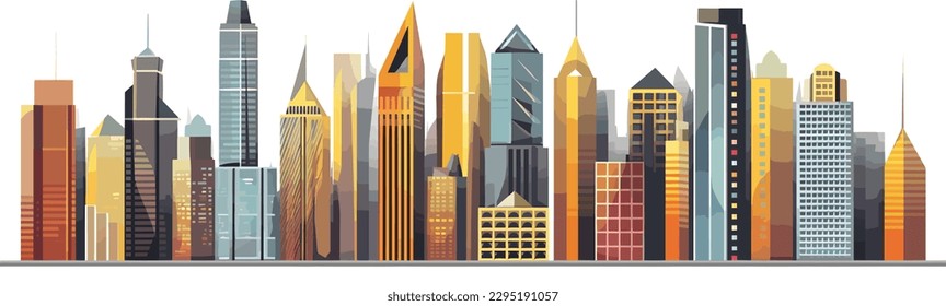 Dibujo simple del vector de la calle Skyscraper