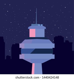 skyscraper urban city night stars background