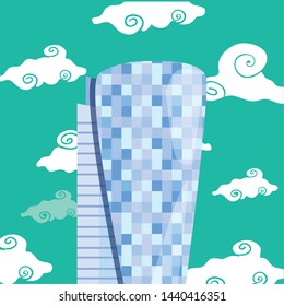 skyscraper urban city sky background