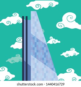 skyscraper urban city sky background
