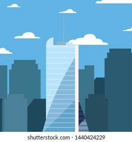 skyscraper urban city sky background