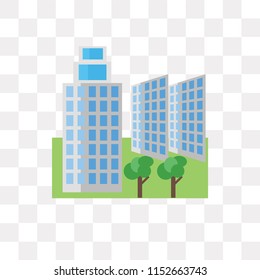 Skyscraper vector icon isolated on transparent background, Skyscraper logo concept