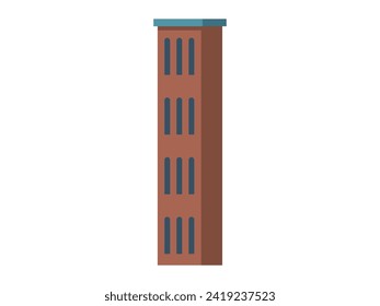 Skyscraper vector illustration. The front view skyscrapers captures essence modern urban structures Multistorey buildings shape environment, contributing to urban panorama High-rise residential