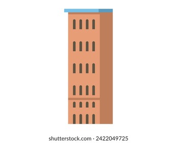 Skyscraper vector illustration. The front view skyscrapers captures essence modern urban structures Multistorey buildings shape environment, contributing to urban panorama High-rise residential