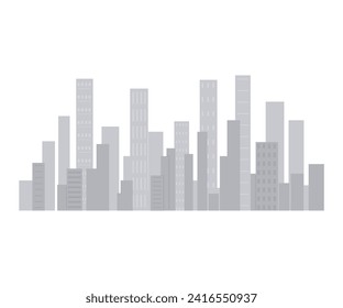 Wolkenkratzer, Vektorgrafik. Hochauflösende Wohnbauten definieren das Stadtbild mit ihrer zeitgenössischen Fassade Skycraper-Konzepte beleben die fortwährende Entwicklung des architektonischen Einfallsreichtums