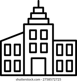 Skyscraper Vector Line Icon Style