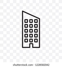Skyscraper vector linear icon isolated on transparent background, Skyscraper transparency concept can be used for web and mobile