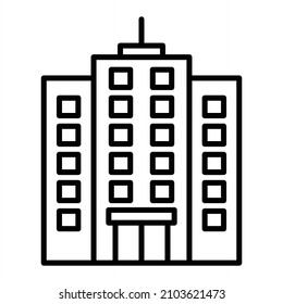 Icono De Contorno De Vector De Rascacielos Aislado En Fondo Blanco
