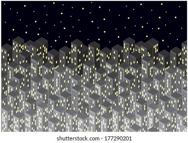 skyscrapers by night