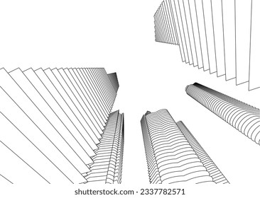 Skyscrapers in the city 3d illustration