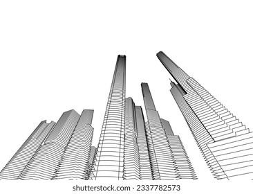 Skyscrapers in the city 3d illustration