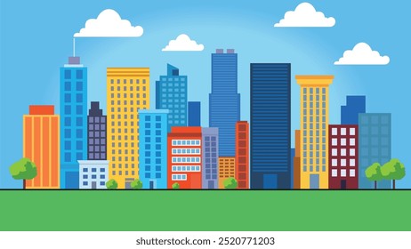 Skyscrapers City Building Cityscape Landscape in Bright Day