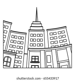 skyscrapers of city perspective from under the bottom vector illustration
