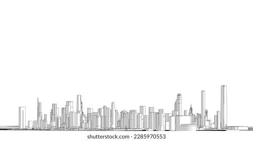 skyscrapers in the city vector illustration