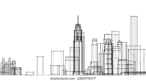 skyscrapers in the city vector illustration