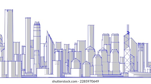 skyscrapers in the city vector illustration