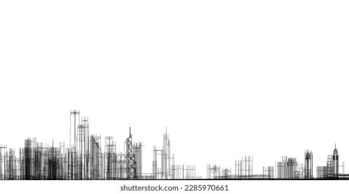 skyscrapers in the city vector illustration