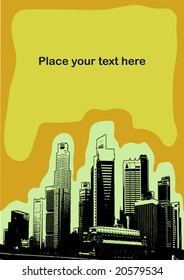 Skyscrapers with empty place for  text - illustration