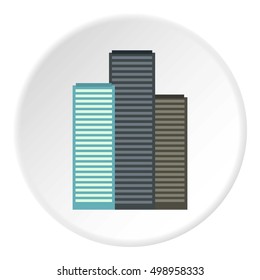 Skyscrapers icon. Flat illustration of skyscrapers vector icon for web