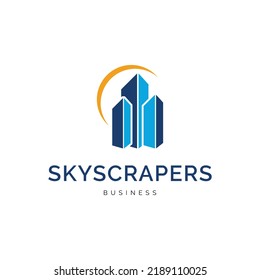 Skyscrapers icon logo design inspiration
