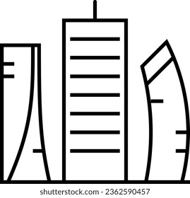 skyscrapers icon outline buildings icons