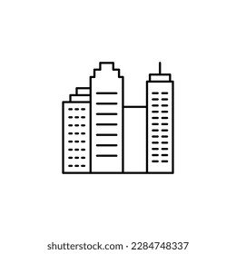 Skyscrapers Isolated Line Icon. It can be used for websites, stores, banners, fliers. 