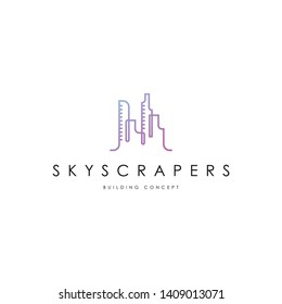 Skyscrapers logo template vector. Unique building logo concept