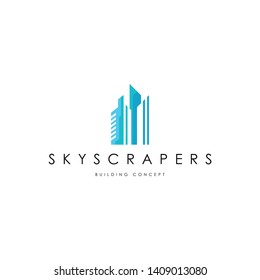 Skyscrapers logo template vector. Unique building logo concept