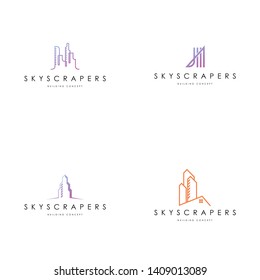 Skyscrapers logo template vector. Unique building logo concept