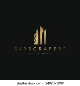 Skyscrapers logo template vector. Unique building logo concept