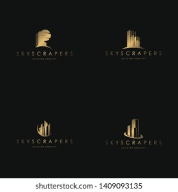 Skyscrapers logo template vector. Unique building logo concept