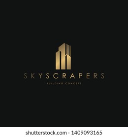 Skyscrapers logo template vector. Unique building logo concept