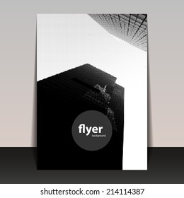 Skyscrapers in New York Flyer or Cover Design - Halftone Background